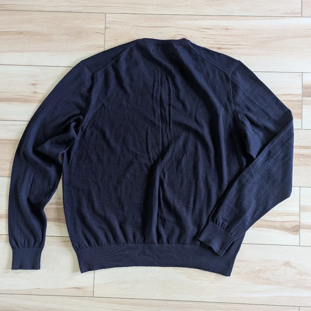 Polo by Ralph Lauren merino wool navy sweater custom fit